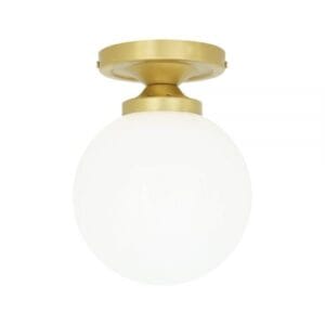 Yaounde Small Opal Globe Flush Ceiling Light Glass & Globe Ceiling Lights Great Lighting UK Ltd