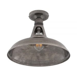 Geneva Industrial Flush 30cm Ceiling Light Flush Brass Lights Great Lighting UK Ltd