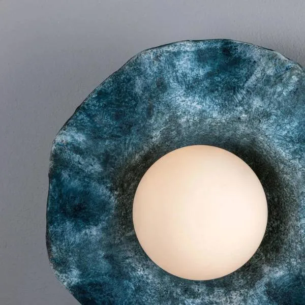 Rivale Ceramic IP44 Bathroom Wall Light Blue Earth Ceramic Bathroom Sconces Great Lighting UK Ltd