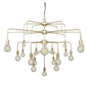 Pisa Four-Tier Bare Bulb Brass Chandelier, 21-Light Large Multi-Light Chandeliers Great Lighting UK Ltd
