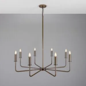 Irvine Modern Eight-Light Brass Chandelier Large Multi-Light Chandeliers Great Lighting UK Ltd