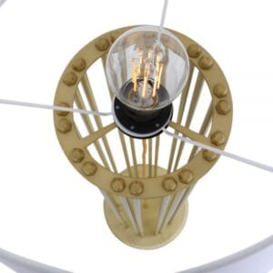 Banjul Contemporary Brass Floor Lamp with Fabric Shade Floor Lamps Great Lighting UK Ltd