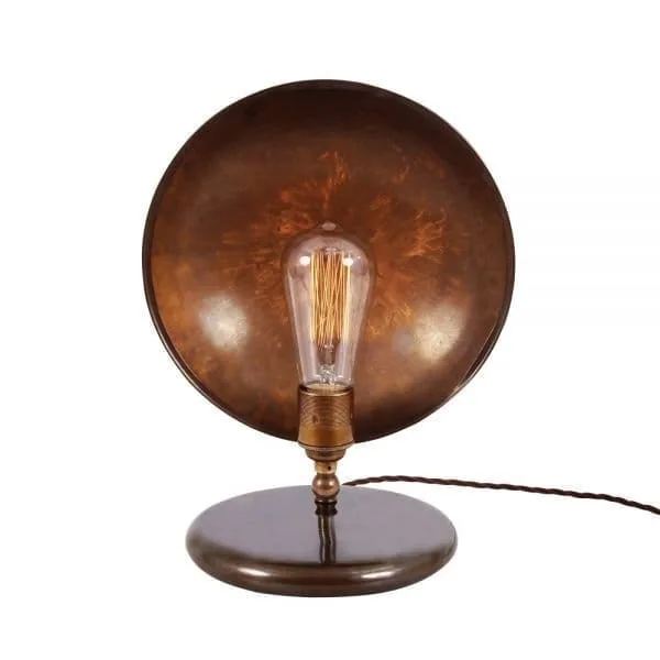 Chulainn Industrial Brass Dish Table Lamp Table Lamps Great Lighting UK Ltd