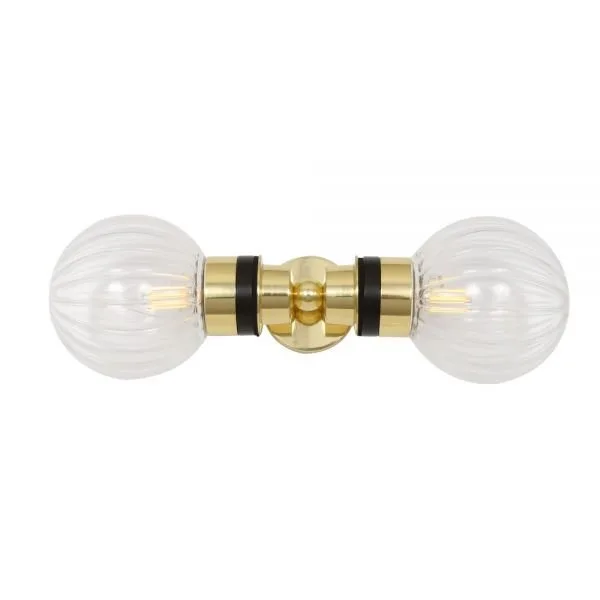 Poole Double Glass Globe Bathroom Wall Light IP65 Glass Bathroom Wall Sconces Great Lighting UK Ltd