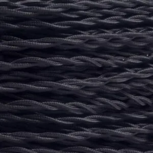 Black Fabric Braided Cable, 3 Core Twisted Cables Great Lighting UK Ltd