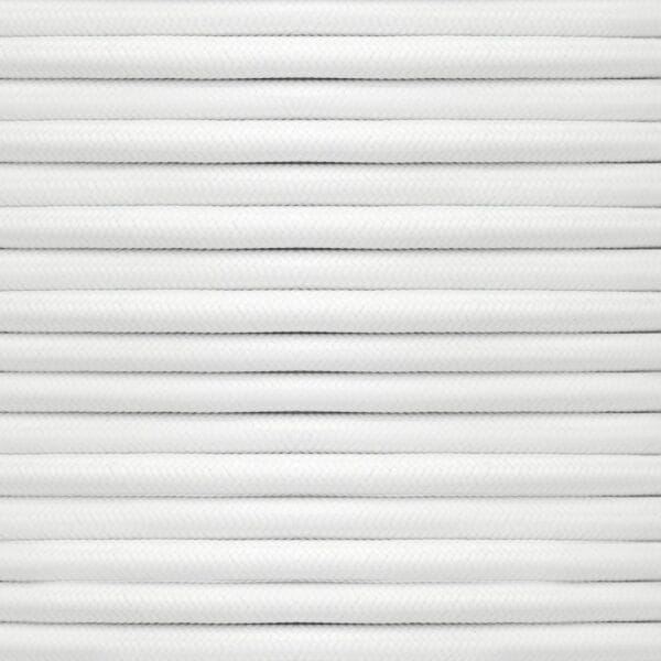 White Fabric Braided Cable, 2 Core Round Cables Great Lighting UK Ltd