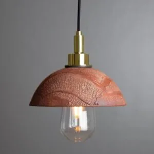 Red Iron Kingii 20cm Ceramic Dome Bathroom Pendant Light IP44 Ceramic Bathroom Pendant Lights Great Lighting UK Ltd