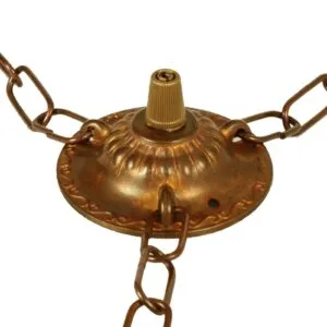 Three-chain decorative antique brass ceiling rose Brass Parts Great Lighting UK Ltd