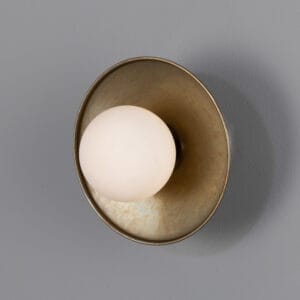 Aosta Coloured Bathroom Disc Wall Light Brass Bathroom Wall Sconces Great Lighting UK Ltd