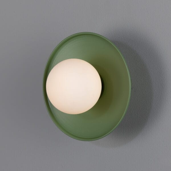 Aosta Coloured Bathroom Disc Wall Light Brass Bathroom Wall Sconces Great Lighting UK Ltd