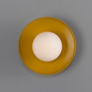 Aosta Coloured Bathroom Disc Wall Light Brass Bathroom Wall Sconces Great Lighting UK Ltd