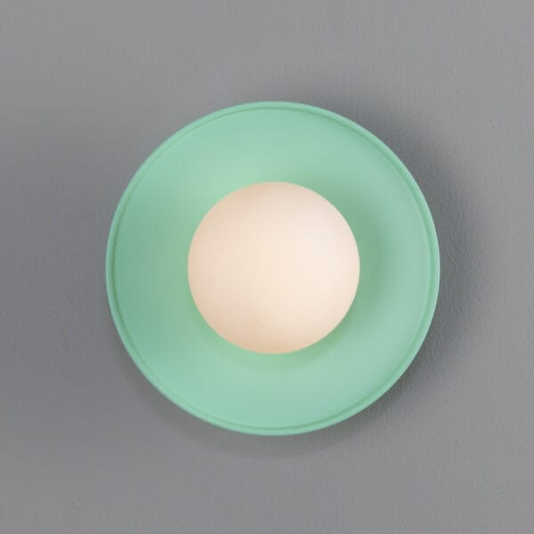 Aosta Coloured Bathroom Disc Wall Light Brass Bathroom Wall Sconces Great Lighting UK Ltd