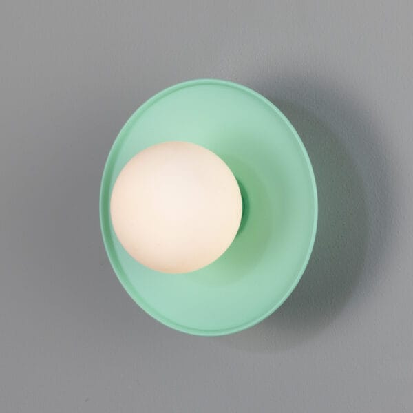 Aosta Coloured Bathroom Disc Wall Light Brass Bathroom Wall Sconces Great Lighting UK Ltd