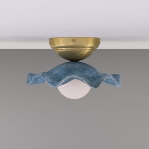 Rivale Wavy Ceiling or Wall Light with Blue Earth Shade Ceramic Ceiling Lights Great Lighting UK Ltd