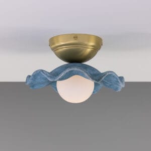 Rivale Wavy Ceiling or Wall Light with Blue Earth Shade Ceramic Ceiling Lights Great Lighting UK Ltd