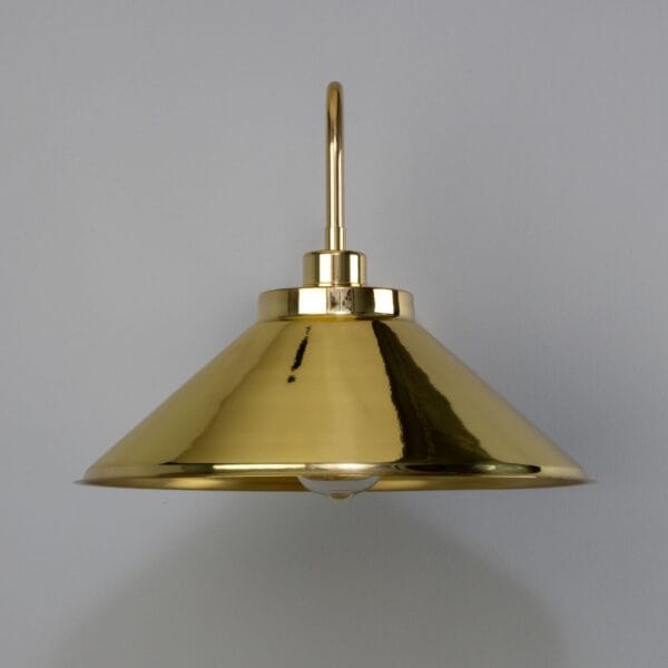 RIO Brass Swan Neck Wall Light Brass Wall Lights Great Lighting UK Ltd