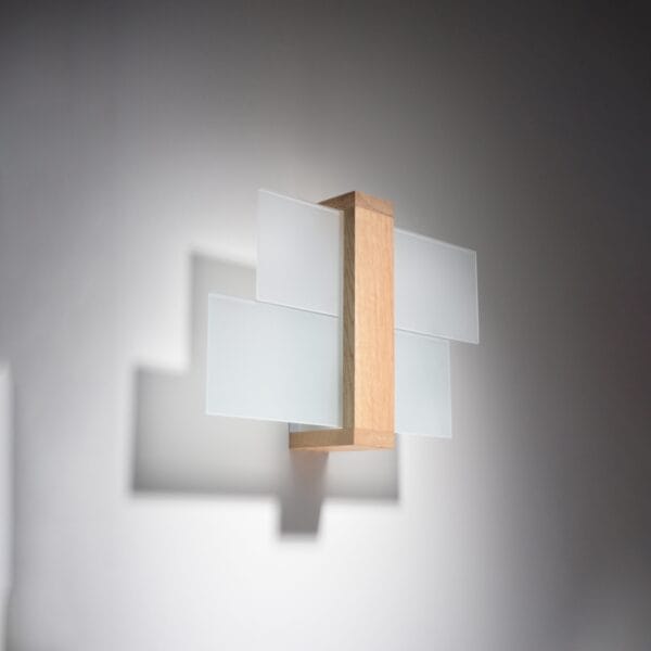 Wall Lamp FENIKS 1 Natural Wood Peach Puff FENIKS