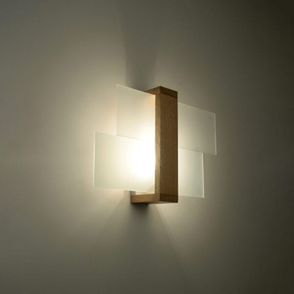 Wall Lamp FENIKS 1 Natural Wood Peach Puff FENIKS