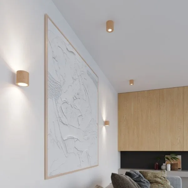 Wall Lamp ORBIS Natural Wood Peach Puff ORBIS