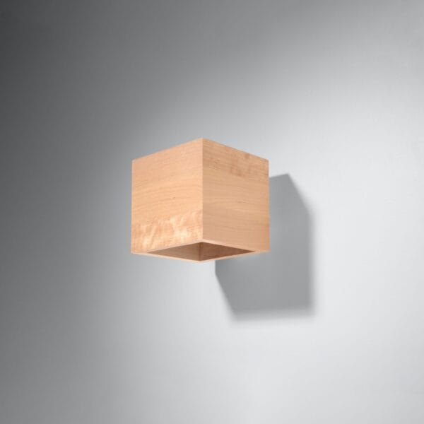 Wall Lamp QUAD Natural Wood Peach Puff QUAD