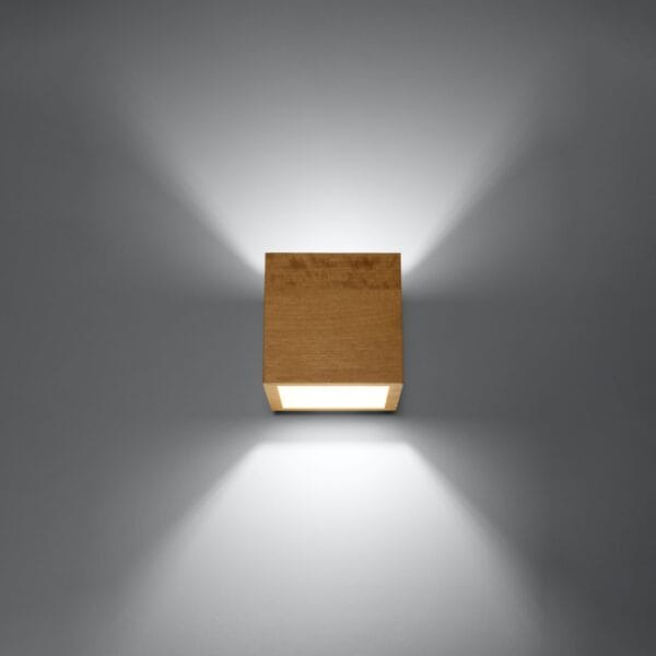 Wall Lamp QUAD Natural Wood Peach Puff QUAD