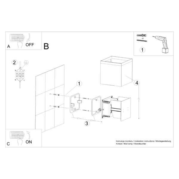 Wall Lamp LUCA Black Led Ip54 Deep Space LUCA