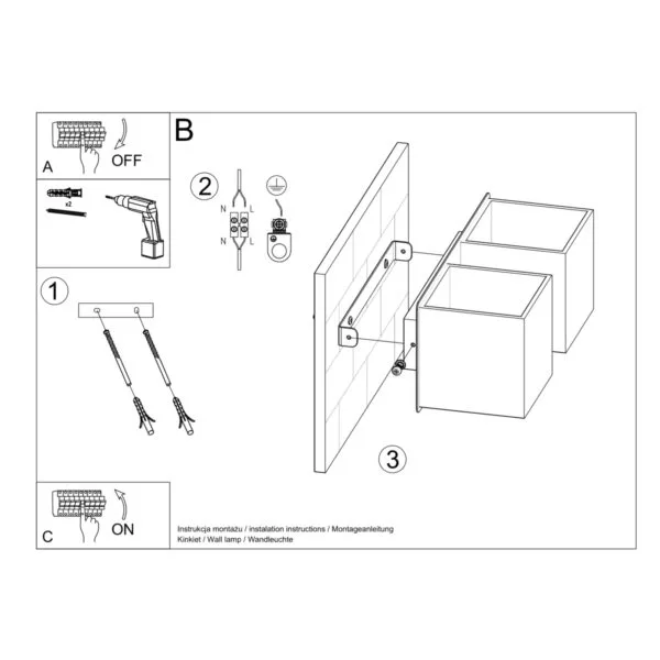 Wall Lamp QUAD 2 Grey Deep Space QUAD