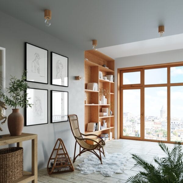Wall Lamp SALGADO Natural Wood Peach Puff SALGADO