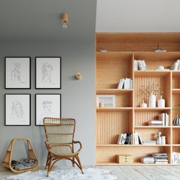 Wall Lamp SALGADO Natural Wood Peach Puff SALGADO