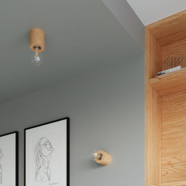 Wall Lamp SALGADO Natural Wood Peach Puff SALGADO