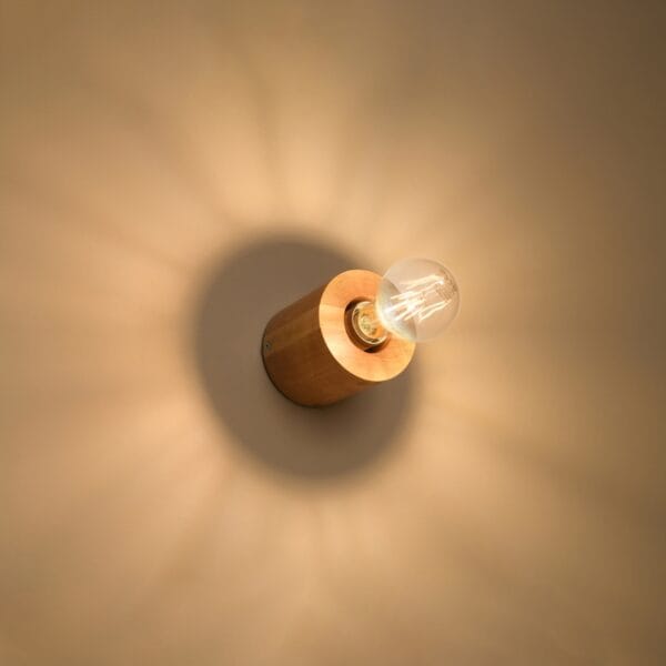 Wall Lamp SALGADO Natural Wood Peach Puff SALGADO