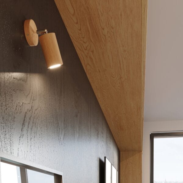 Wall Lamp BERG Natural Wood Peach Puff BERG