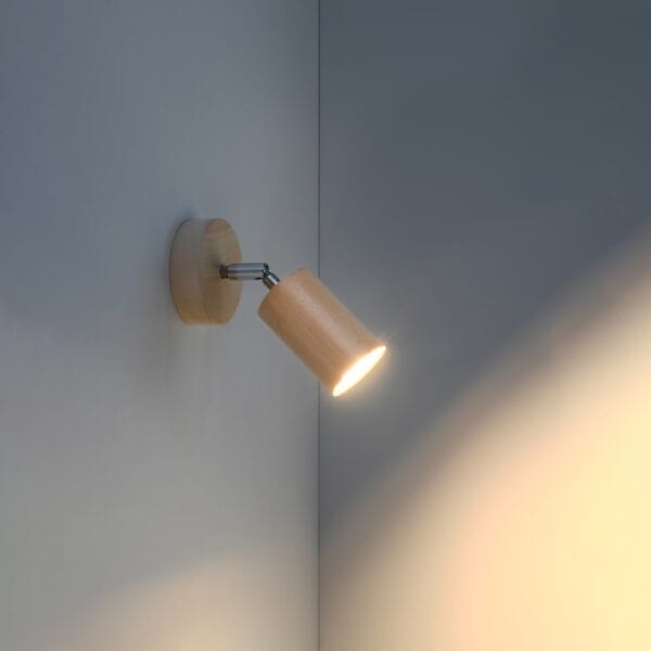 Wall Lamp BERG Natural Wood Peach Puff BERG