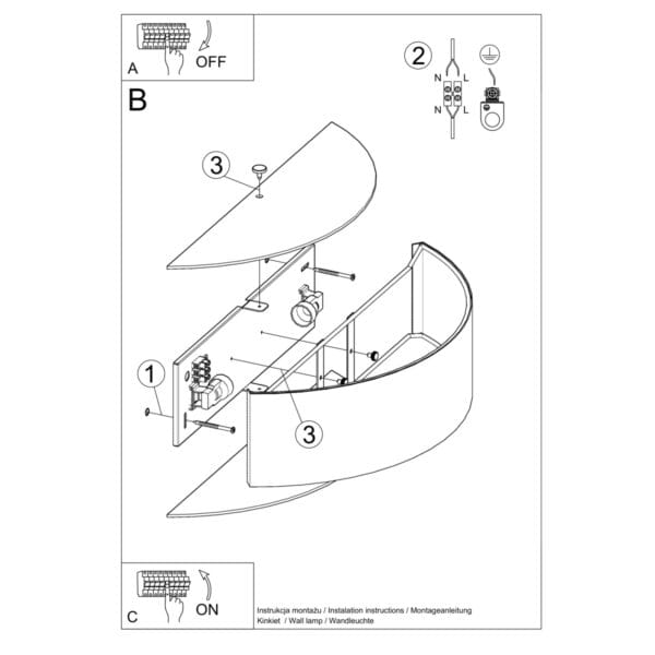 Wall Lamp SKALA Black 2Bm SKALA