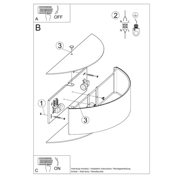 Wall Lamp SKALA Black 2Bm SKALA