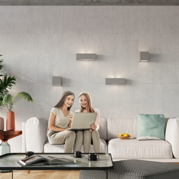 Wall Lamp Ceramic LEO Grey Café Au Lait LEO