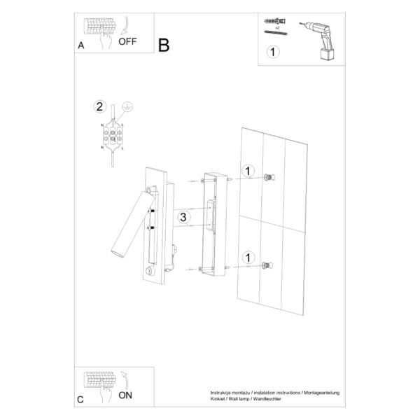 Wall Lamp ENIF Black Bittersweet Shimmer ENIF