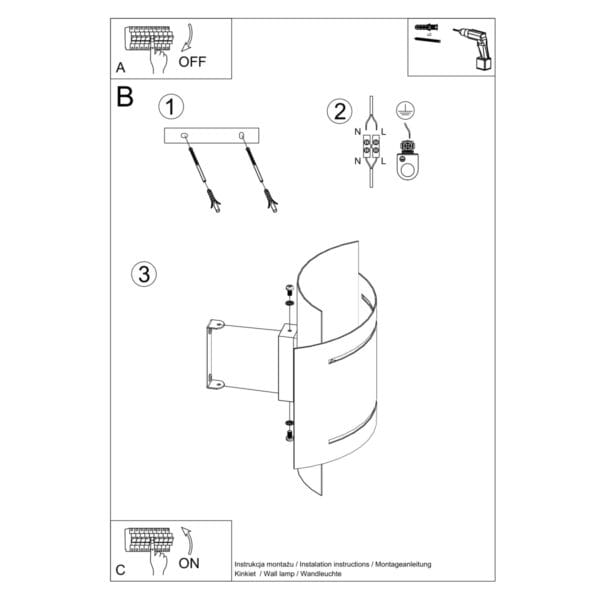 Wall Lamp HESTIA White Blue Sapphire HESTIA