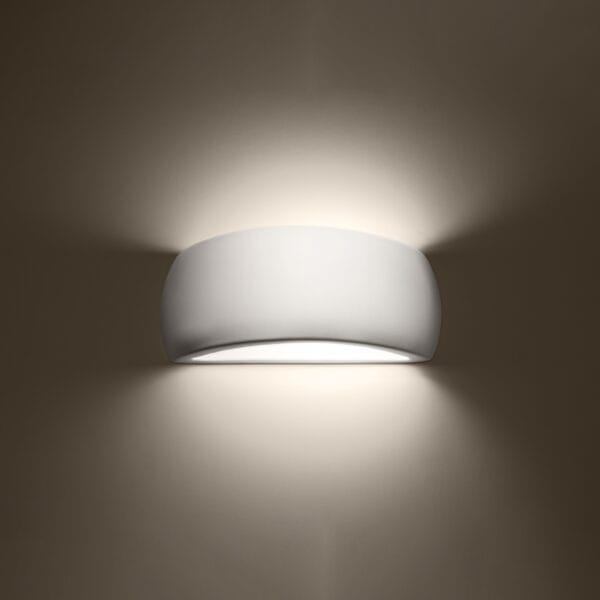 Varnished Wall Lamp PONTIUS White Gloss Café Au Lait PONTIUS