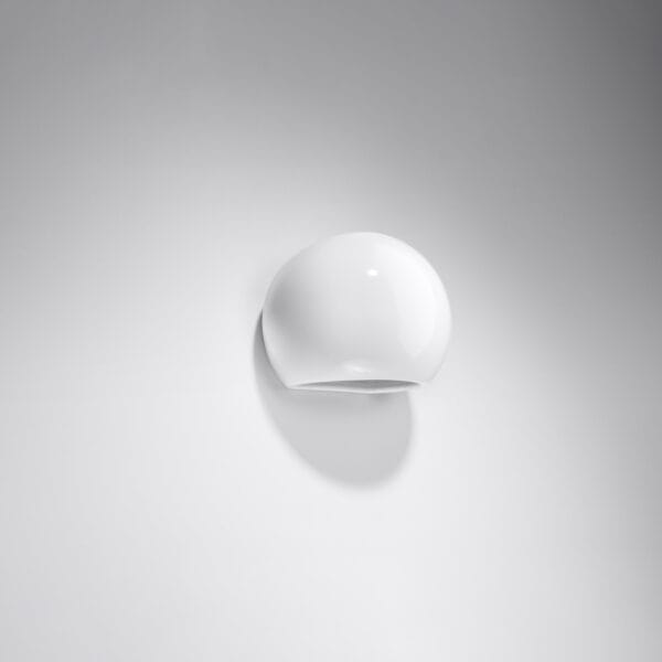 Varnished Wall Lamp GLOBE White Gloss Café Au Lait PONTIUS