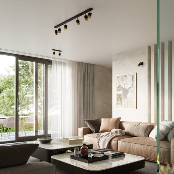 Wall Lamp NERO Black/golden Bittersweet Shimmer NERO