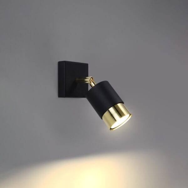 Wall Lamp NERO Black/golden Bittersweet Shimmer NERO