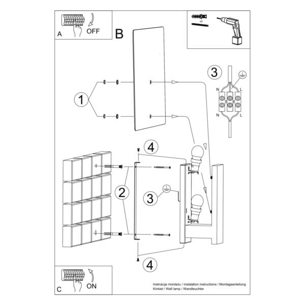 Wall Lamp LAPPO White Peach Puff LAPPO