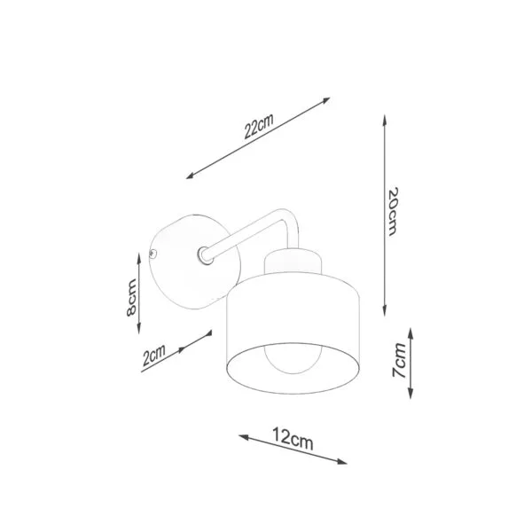 Wall Lamp SAVAR 1 Black Crimson SAVAR
