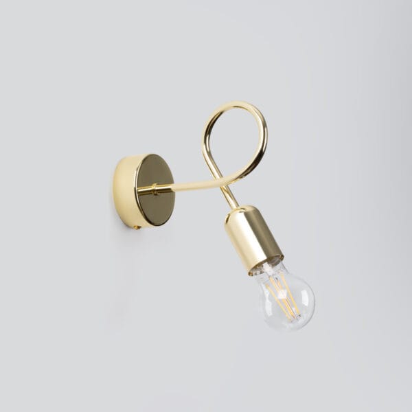 Wall Lamp Loop Glossy Gold Modern Indoor Wall Lights Crimson