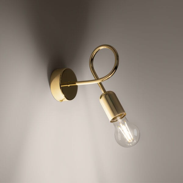 Wall Lamp Loop Glossy Gold Modern Indoor Wall Lights Crimson